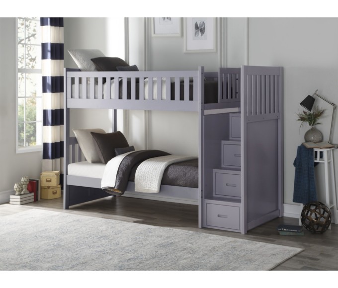 Lisa Single/Single Step Bunkbed Grey